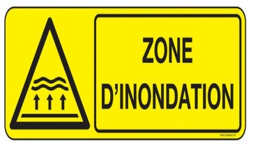 panneau indiquant zone d’inondation