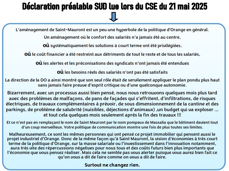 Déclaration préalable SUD CSE DOGSE du 21 mai 2025