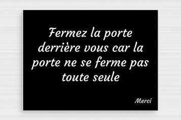 image écriteau que l’on met sur les portes