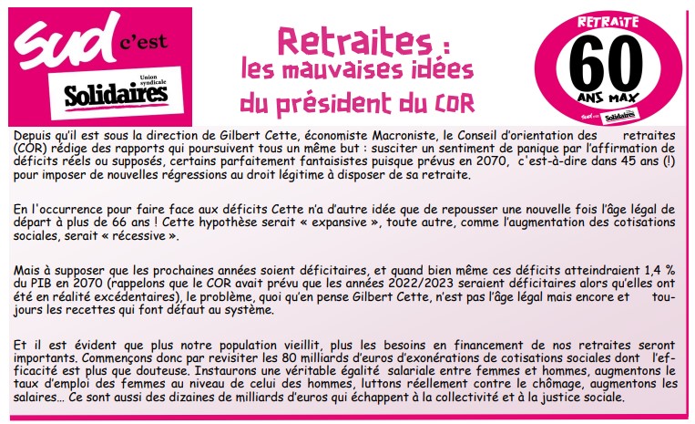 Retarites les mauvaises idées du président du conseil d’orientation des retraites